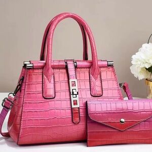 Luxury handbag with mini makeup bag